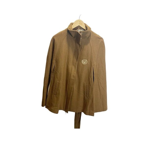 NEW Mark & Graham Charlotte Wool Cape S Tan Zip Snap Cape Coat, Fall Fashion - Picture 1 of 6